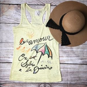 Forever 21 Women’s Burnout Yellow Racerback Tank